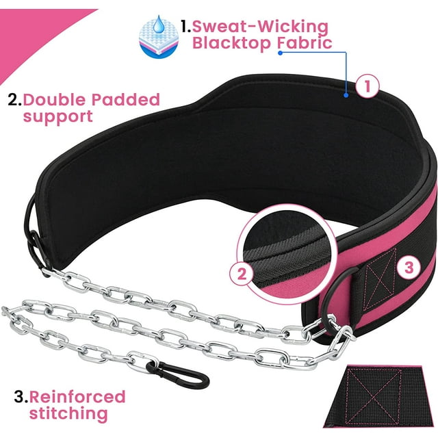 RDX Dipping Belt for Weight Lifting with Adjustable Steel Chain- Great for Chin Pull Ups, Weighted Parallel Dips, Platform Squats, Calf Raises, 6†Back Support for Powerlifting