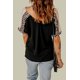 thumbnail image 1 of ABPHQTO Top negro con mangas de leopardo para mujer, 1 of 5