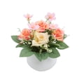 thumbnail image 6 of Fufafayo 6Pcs Artificial Rose Plants, Small Potted Fake Flowers, Indoor Greenery Tabletop Decor, Lifelike Faux Blossom Arrangement for Living Room, Office or Bedroom Home Accent, 6 of 9