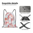 thumbnail image 4 of Xecao Tropical Corals Seahorse Pattern Sports Drawstring Backpack - String Swim Gym Bag with Wet Proof Pocket for Women&Men-Medium, 4 of 6