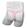 thumbnail image 4 of ZQUUVOU Men's T-Back Briefs Breathable G-String Lace Underwear (Pink,Free Size), 4 of 7