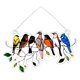 thumbnail image 2 of Panel de vitral con pájaros, atrapasol arcoíris, adornos de pájaros sobre alambre Los 25x125cm, 2 of 8