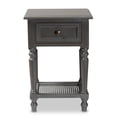 thumbnail image 4 of Bowery Hill Modern Vintage Gray Finished Wood 1-Drawer Nightstand, 4 of 10