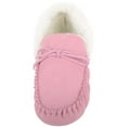 thumbnail image 2 of Snugrugs Womens Wool Lined Moccasin Slippers with Soft Sole & Wool Cuff - Pink - US 5, 2 of 7