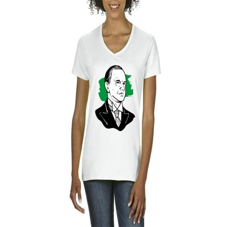 Calvin Coolidge American President Women's V-Neck T-Shirt Tee