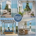 thumbnail image 5 of Colorful Stripe Outdoor Curtains for Patio Waterproof,Windproof Privacy Curtains with Weighted Bottom,Modern Teal Blue Green Vertical Striped Outside Drapes for Picnic Garage Yard 54"x95" 2 Panel, 5 of 8