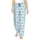 thumbnail image 1 of Balery Blue and White Squares Pantalones de pijama para mujer, pijamas ultraligeros, pantalones de estar por casa-Large, 1 of 6