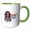 Green/White, variant on 3drose, Twisted Vixen Text and an Image of African-american Beautiful Woman, 11oz Two-tone Yellow Mug