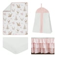 thumbnail image 5 of Sweet Jojo Designs Deer Floral Pink, Green, Tan and White 4 Piece Crib Bedding Set, 5 of 6