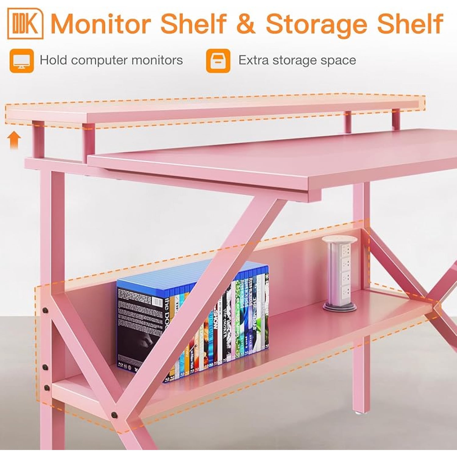 Small Desk, 27.5 Inch Small Computer Desk for Small Spaces, Compact Desk with Storage, Tiny Desk Study Desk with Monitor Stand for Home Office