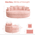 thumbnail image 4 of LAZZO 83’’ Extra Large Round Boneless Sofa – Ultra Plush Memory Foam Bubble Couch with Deep Seat, Double Cushion – Cozy Circle Bed for Living Room & Bedroom, Pink, 4 of 7