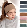 thumbnail image 3 of QHUDLV Solid Knitted headband Unisex Wide Side Sport Headband Elastic Sweatband U FAST, 3 of 5