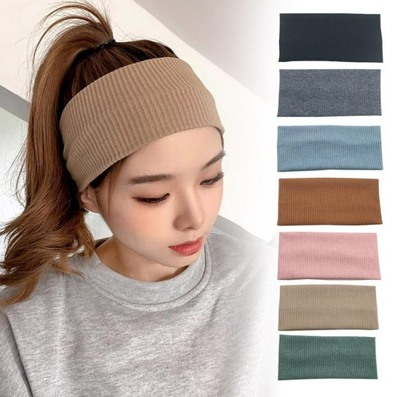 FurNest Pure Knitted headband Unisex Wide Side Sport Headband Elastic Sweatban