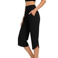 thumbnail image 3 of Plus Size Women's Soft Stretchy Pocket Yoga Pants, Mid Waisted Straight Leg Workout Pants, with Multi-Pockets and Elastic Waist, for Women Athletic Gym Fitness Running Lounge,, 3 of 9