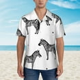 thumbnail image 4 of Wild Animals Zebra Hawaiian Shirts For Men, Summer Short-Sleeve Relaxed-Fit Button-Down Shirts Small, 4 of 9