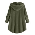 thumbnail image 5 of Women Autumn Winter Casual Hooded Cardigan Jacket With Side Slit Pockets Cozy Home Wear Outerwear, 5 of 5