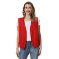 thumbnail image 4 of TOPTIE 5 Pack No Pocket Unisex Vest Peasant Costume Vest Volunteer Work Vest-Red-3XL, 4 of 7