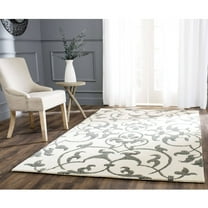 SAFAVIEH Soho Bedinn Floral Wool Area Rug, Ivory/Grey, 5' x 8'