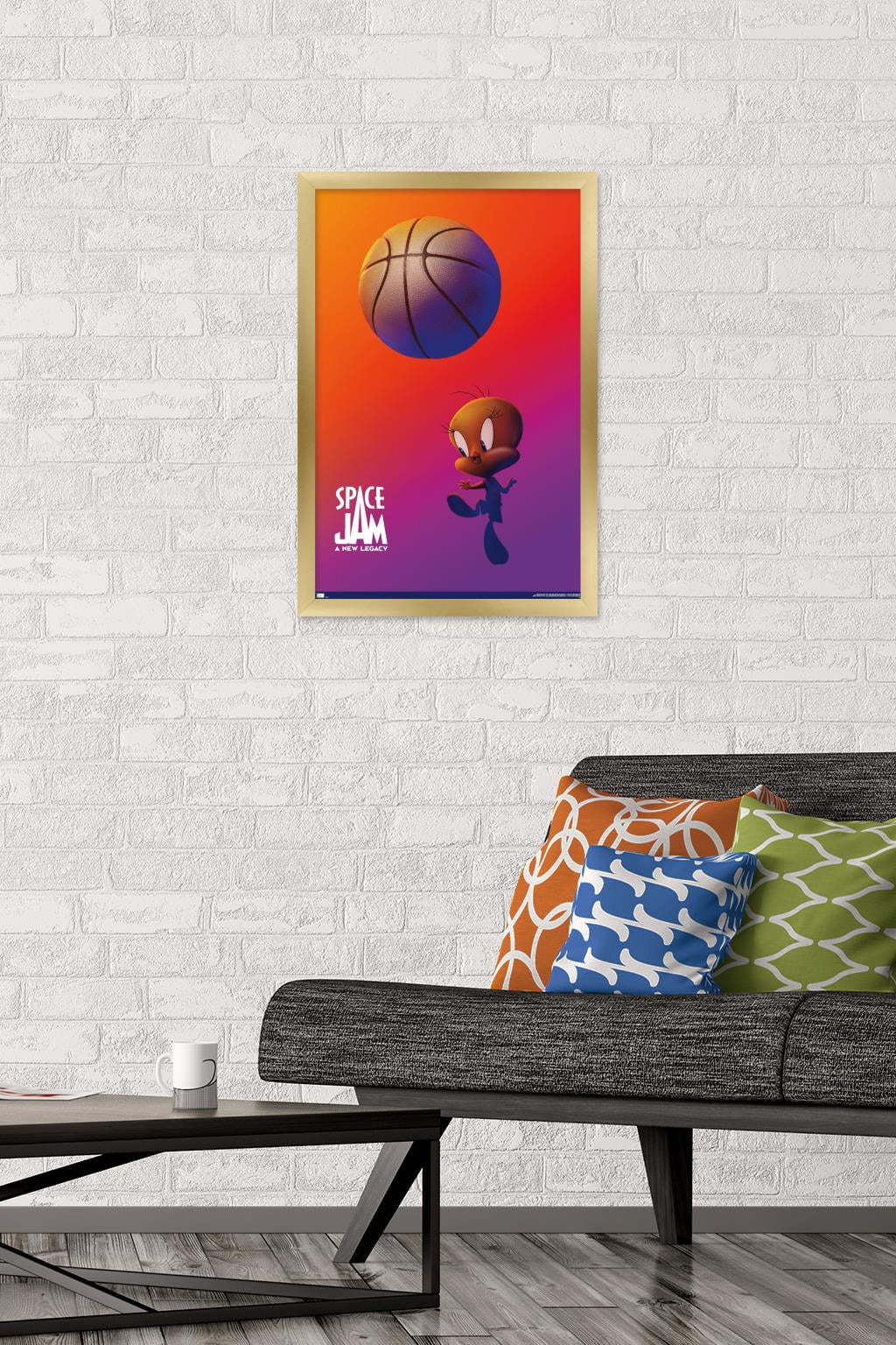 Space Jam: A New Legacy - Tweety One Sheet Wall Poster, 14.725" x 22.375", Framed