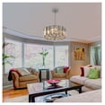 thumbnail image 3 of 17" Chrome Crystal Chandelier, Modern 4-Light Pendant Light, Adjustable Height Hanging Fixture for Dining Room, Living Room, Kitchen - E26 Base (No Bulbs), 3 of 6