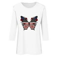 thumbnail image 4 of FAVIPT Women's 3/4 Sleeve Patriotic Tops 4th of July Crew Neck Tops American Flag Patriotic Print Blouses Casual Dressy Summer 2025 Tunic Tees Multicolor,XXXL, 4 of 4