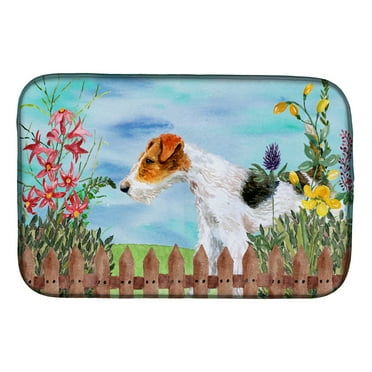 Fox Terrier Spring Dish Drying Mat