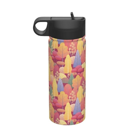 

Goofa Colorful Autumn Forest Trees for Insulated Kettle 18oz Water Bottle Insulated Tumbler with Handle & Flip Straw - Fits in Cup Holder Leak Resistant Tumbler