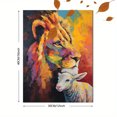 thumbnail image 3 of Toile Murale Texturée Lion et Agneau 15,75 X 11,81 Pouces, 3 of 8