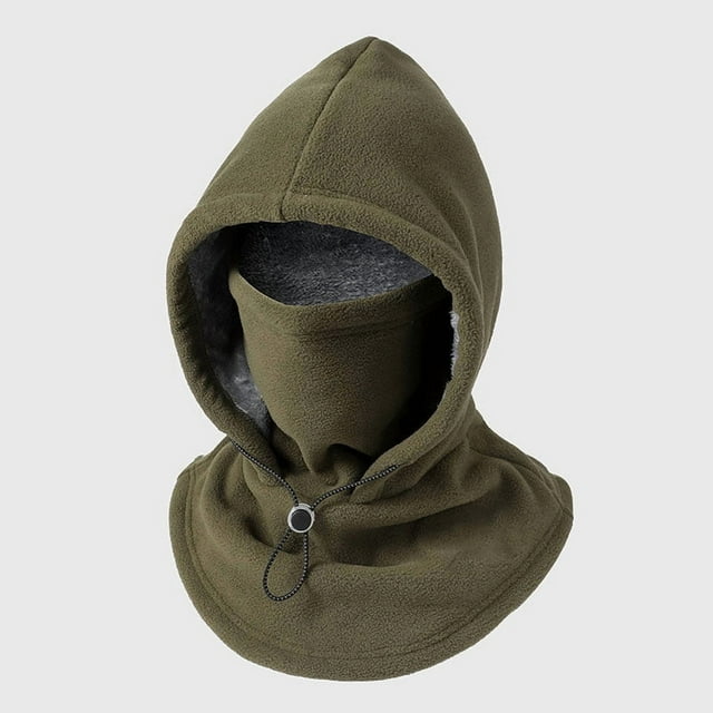 HaoXun Winter Warm Integrated Fleece Hood - Neck Gaiter Face Cover with Drawstring, Cold-Weather Head Protection Accessory
