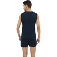 thumbnail image 4 of Vedolay Short Outfits Men Short Sets Summer Casual 2023 Short Pants And T-Shirt,Dark Blue XXL, 4 of 5