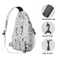 thumbnail image 3 of Sling Backpack,Halloween Dancing Skeletons and Pumpkins Sling Bag with Water Bottle Holder,Waterproof Sling Bag for Men/Women with Headphone Jack for Hiking,Travel, 3 of 6