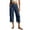 Blue2, variant on Women's Pants, Women's Effortless Casual Wide Leg Cropped Pants For With And Pockets – Soft Solid Knit Everyday Comfort Women Harem Pants Casual High Waist Green XL