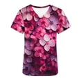 thumbnail image 4 of EGNMCR Scrub for Women Fashion Casual Flower Printing Short Sleeve V Neck Pocket Nurse Uniform Workwear Blouse Tops Spring Summer Sale, 4 of 4