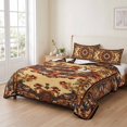 thumbnail image 2 of Twin XL Quilt Set 68''x98'', Bohemian Flower Lightweight Bedspread Coverlet Set with 2 Pillow Shams, Boho Tribal Colorful Distressed Printed Breathable All Season Quilt Bedding for Dorm/Guest Room, 2 of 9