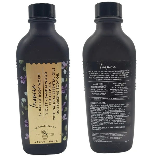 Bath & Body Works Aromatherapy Inspire Violet Sandalwood Body Oil