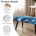 thumbnail image 6 of Jiueut Blue White Marble Print Bench Slipcover for Dining Room, Anti Dust Bench Seat Protector Cover with Elastic Band Machine Washable Rectangle Seat Cushion Long Chair Seat Cover for Home Hotel, 6 of 7