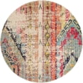thumbnail image 1 of Unique Loom Sedona Tapis Moderne Vintage Surteint 5 Pieds x 5 Pieds Rond Multi/Beige, 1 of 2
