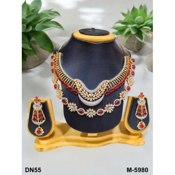 Bridal Cubic Zirconia Statement Necklace Set – Elegant Wedding Jewelry