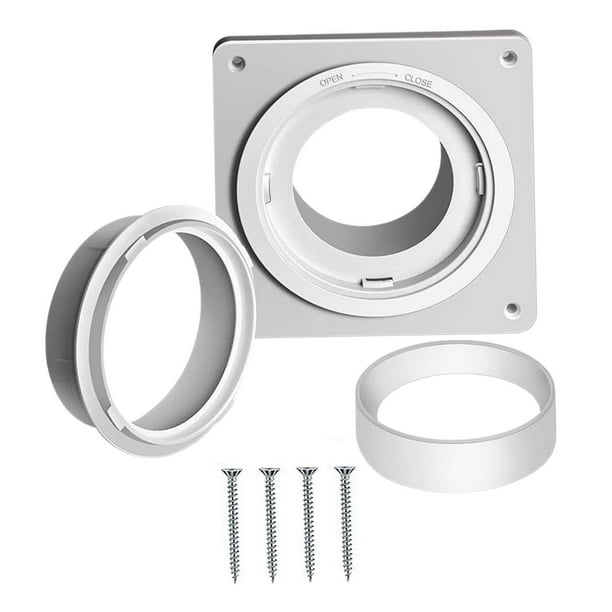 -Juego de conectores de ventilación, -Placa de pared de ventilación, adaptador, bloqueo giratorio, kit de conector de ventilación para cuarto de lavad Sin manguera