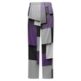 thumbnail image 6 of Abstract Geometric Art, Purple Black Grey Winter Female Pants Flannel High Waist Women Pants Lady Warm Straight Leg Plush Trousers, 6 of 7