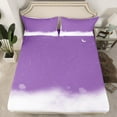 thumbnail image 2 of jejeloiu Starry Sky Clouds Twin Sheet Sets,Outer Space Galaxy Theme Twin Fitted Sheet,Purple White Ombre Flat Sheet For Girls,Super Cozy Room Decor,3pcs, 2 of 7