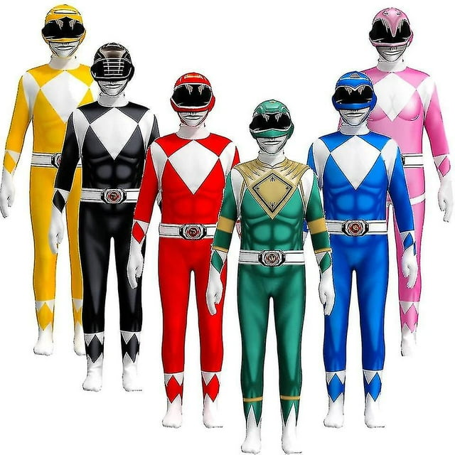 Combinaison Morphin Puissante Power Rangers pour Adultes et Enfants, Fête, Chic D