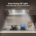 thumbnail image 4 of Zomagas Range Hood Insert 20 Inch, Built-in Kitchen Hood 600CFM, Ducted/Ductless Convertible Stove Hood with Stainless Steel Baffle filter, Vent Hood Insert with 3 Speed Fan, 2PCS LED Lights, 4 of 8