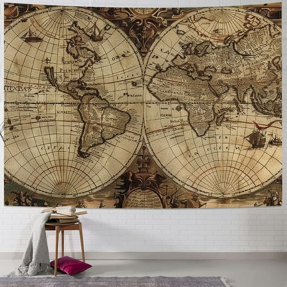 Autua World Map Tapestry Wall Hanging Unique Style Graphic Tapestries Home Wall Decor Art for Living Room Bedroom Apartment Farmhouse Dorm 40x30inch