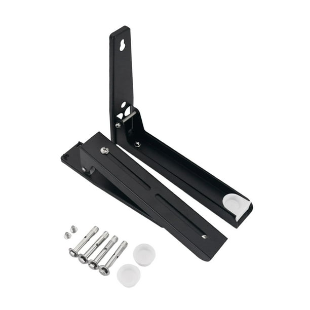 Estante para horno microondas, accesorios prácticos, profesionales, plegables y ajustables. Negro