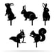thumbnail image 1 of Garden Art - Paquete de 5 animales - Decoración de otoño al aire libre - Esculturas y estatuas de jardín - Decoración de patio - Estacas de césped - Estatuas de metal para exteriores, para maceta, 1 of 5