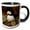 Black/White, variant on 3drose, Horned Puffin, Lake Clark National Park, Alaska., 11oz Two-tone Black Mug