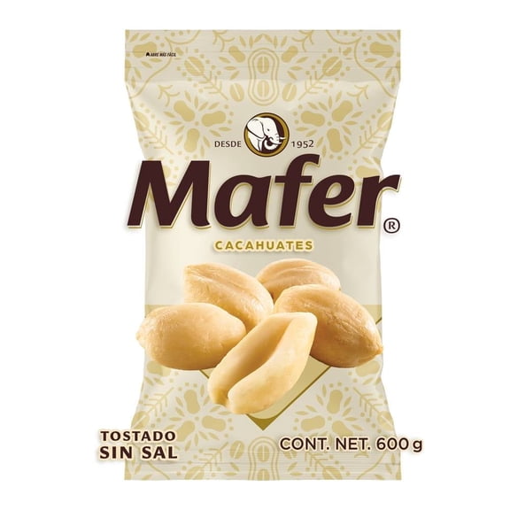 Cacahuate Mafer tostado sin sal de 600 g