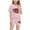 Pink, variant on Girls Boys Graphic Tracksuit Sets 2 Piece Outfits Letter Print Vacation Tee Top and Drawstring Waist Shorts Army Green 13-14 Years