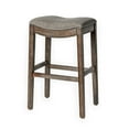 thumbnail image 1 of Open Box Maven Lane Adrien Saddle Backless Bar Height Stool, Weathered Grey, 1 of 6